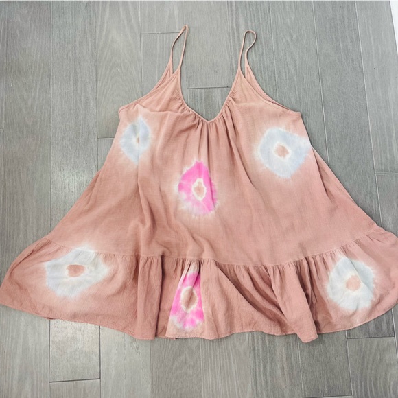 9seed St Tropez Solstice Tie Dye Dress Tiered Beachwear Cotton Gauze Boho Sun OS - Picture 12 of 16